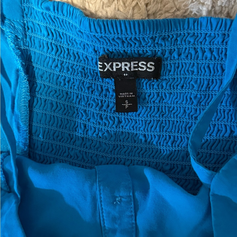 Express Vibrant Blue Mini Sundress - Picture 3 of 3